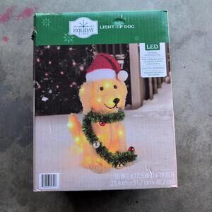 Holiday Time 19" Light-up Plush Golden Dog NEW 2025 Christmas